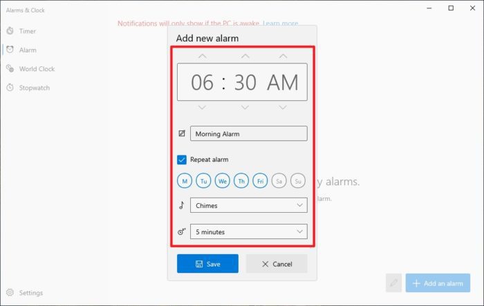 Configuración de alarma: cómo usar alarmas en Windows 10 y asegurarse de que suene 11