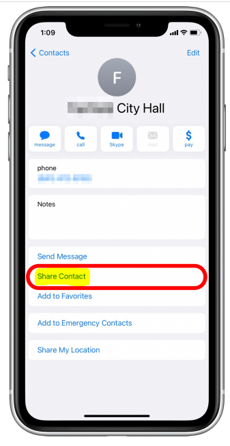 Cómo compartir contactos en iPhone